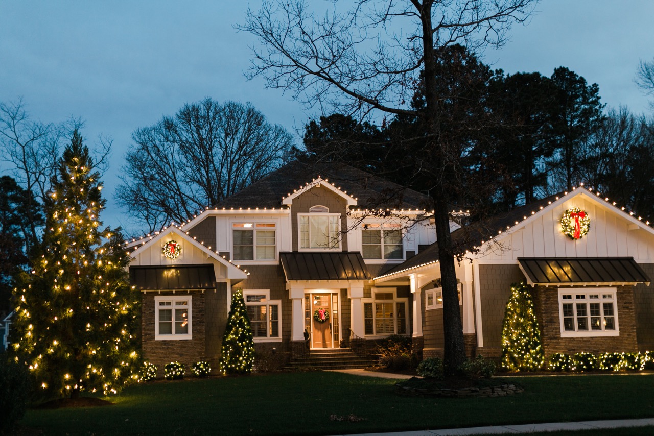 house entrance decorated